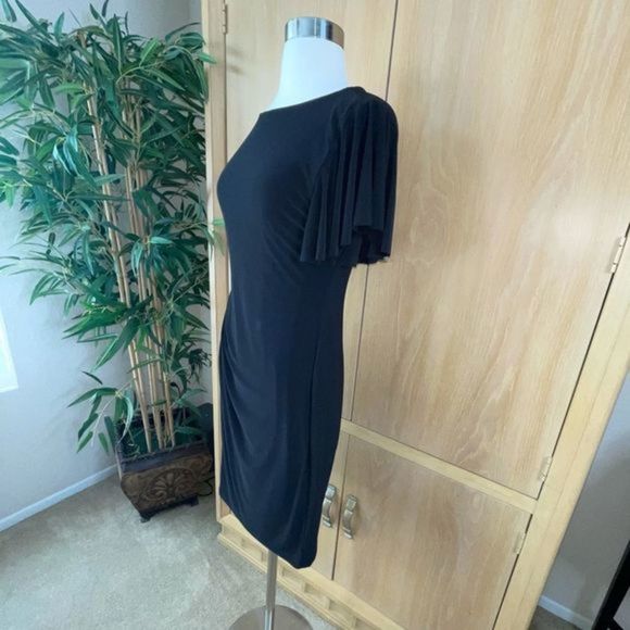 American Living - Flutter sleeve black dress, women’s size 4, black & white - Picture 4 of 14